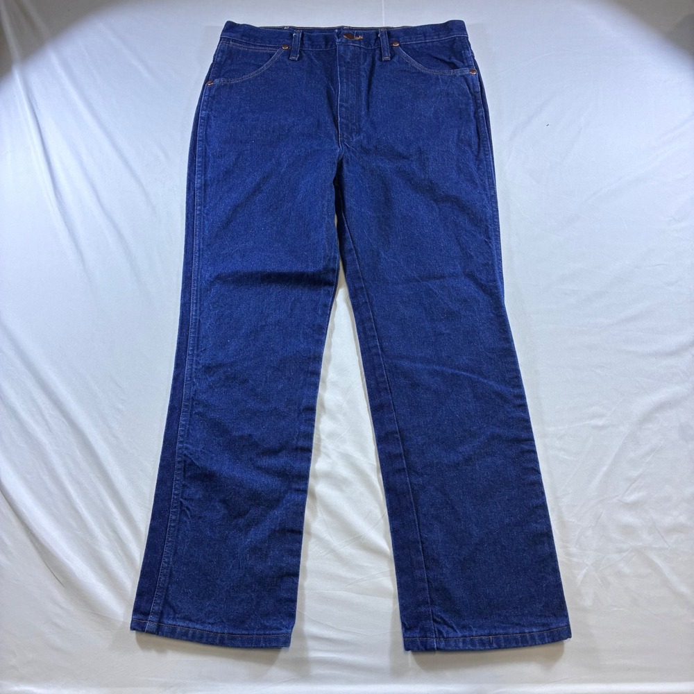 Wrangler 936DEN Cowboy Cut Slim Fit Jeans Mens 36x30 Dark Wash Indigo Denim